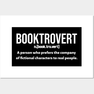 Booktrovert definition - white text Posters and Art